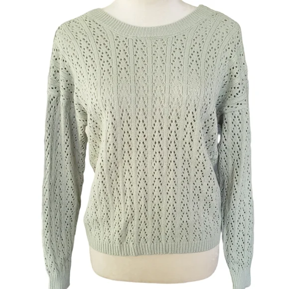 Poof! Sweaters Poof Apparel Nwt Sage Green Twist Back Knit